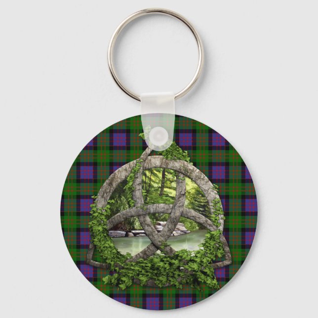 Chaveiro Celtic Trinity Knot E Clan MacDonald Tartan (Frente)