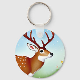 Chaveiro Cena de Deer na Wonderland de inverno