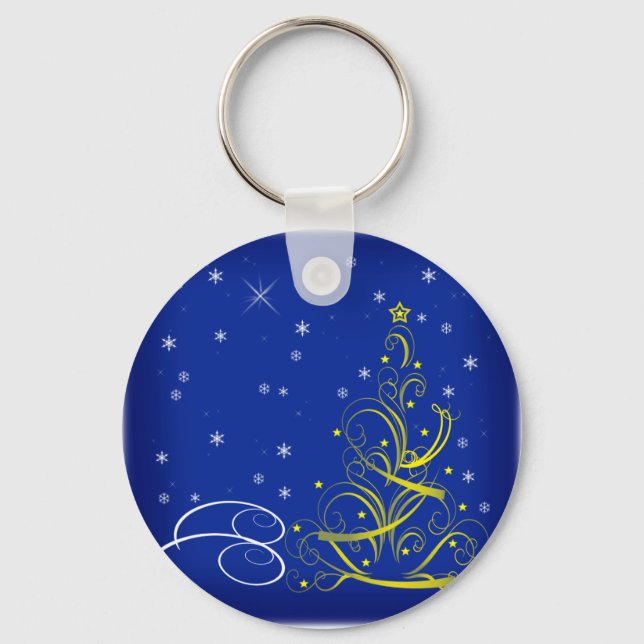 Chaveiro Cena de Natal Azul (Frente)