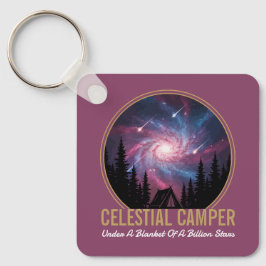 Chaveiro Cena Noturna da Galáxia do Acampamento Celestial