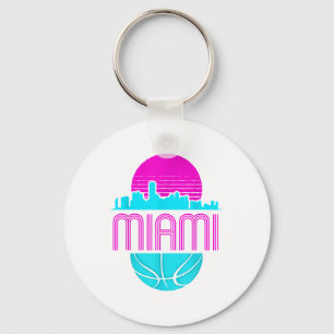 Chaveiro Cenas urbanas vintage de Miami Flórida Basquete re