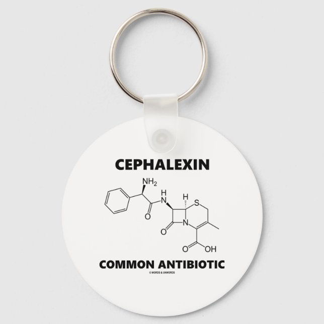 Chaveiro Cephalexina Antibióticos Comuns (Molécula Química) (Frente)