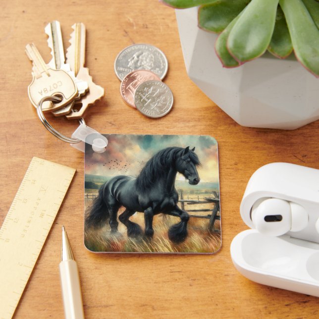 Chaveiro Cerca Russa do Cavalo Negro Fresa (Mesa)