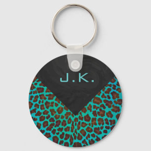 Chaveiro Cerceta do monograma e leopardo de Brown