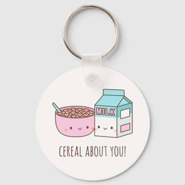 Chaveiro Cereal Fofo Sobre Você Amor Trocadilho (Frente)