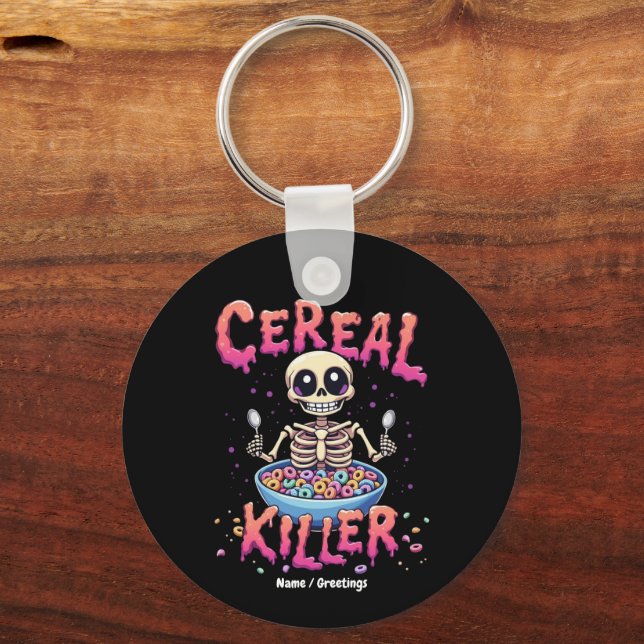 Chaveiro Cereal Killer Breakfast Cereal Engraçado Skeleton (Frente)