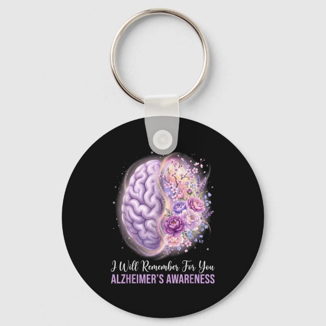 Chaveiro Cérebro roxo lembrará para alzheimer (Frente)