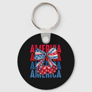 Chaveiro Cerejas América Bandeira Americana 4 De Julho Cere