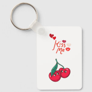 Chaveiro Cerejas engraçadas apaixonadas.
