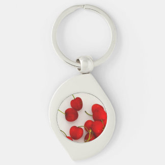 Chaveiro Cerejas Vermelhas em Luz Natural em Branco