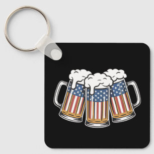 Chaveiro Cerveja 4 de Julho Bandeira dos EUA Americana Vint
