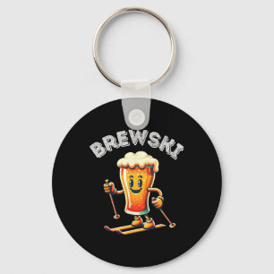 Chaveiro Cerveja de Esqui de Inverno Brewski Esqui Cartoon