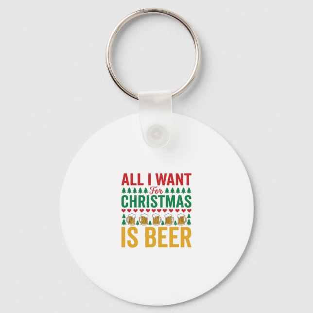 Chaveiro Cerveja de Natal Design Divertido de Bebida de Fer (Frente)