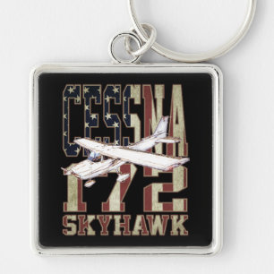 Chaveiro Cessna 172 Skyhawk com bandeira Vintage dos Estado