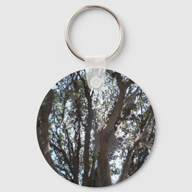 Chaveiro céu azul de carvalho e musgo (Frente)