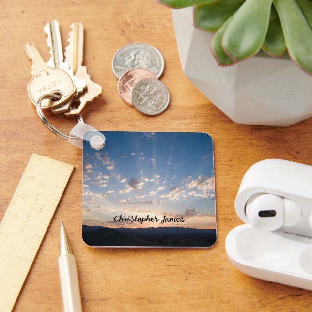 Chaveiro Céu do Pôr do Sol Personalizado (Mesa)