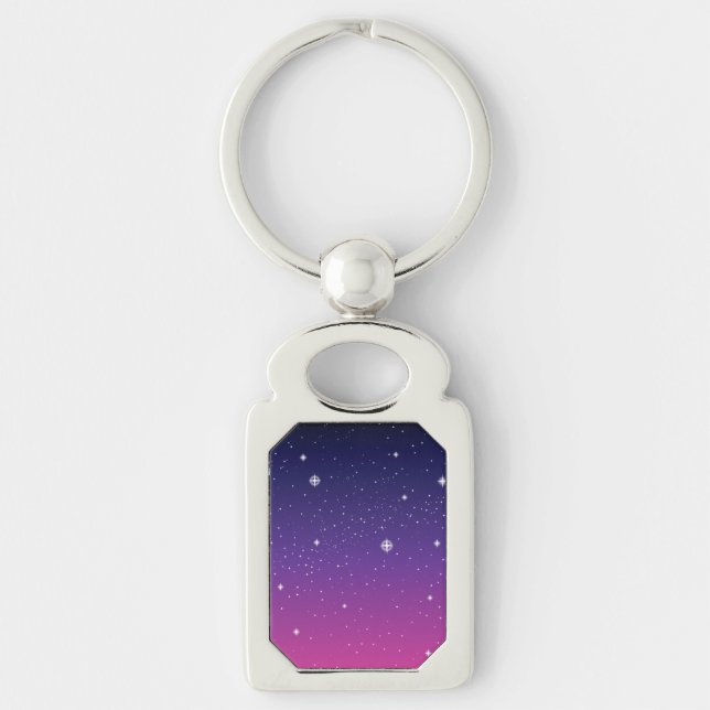 Chaveiro Céu Noturno Estrelado Roxo Escuro (Frente)