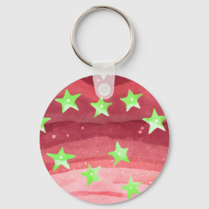Chaveiro céu vermelho com estrelas