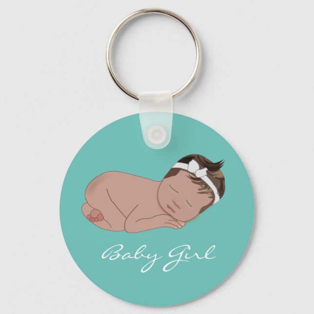 Chaveiro Chá de Bebê Menina Novo Bebê (Frente)
