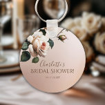 Chaveiro Chá de panela de Rosa de óleo de bege Blush<br><div class="desc">Chaveiro Rosa de Chá de panela de óleo de bege Blush!</div>