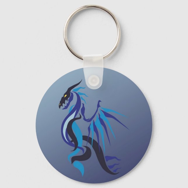 Chaveiro Chama de Dragão Azul (Frente)