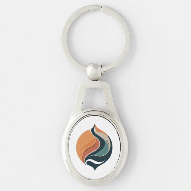 Chaveiro Chama Gráfico Oval (Frente)