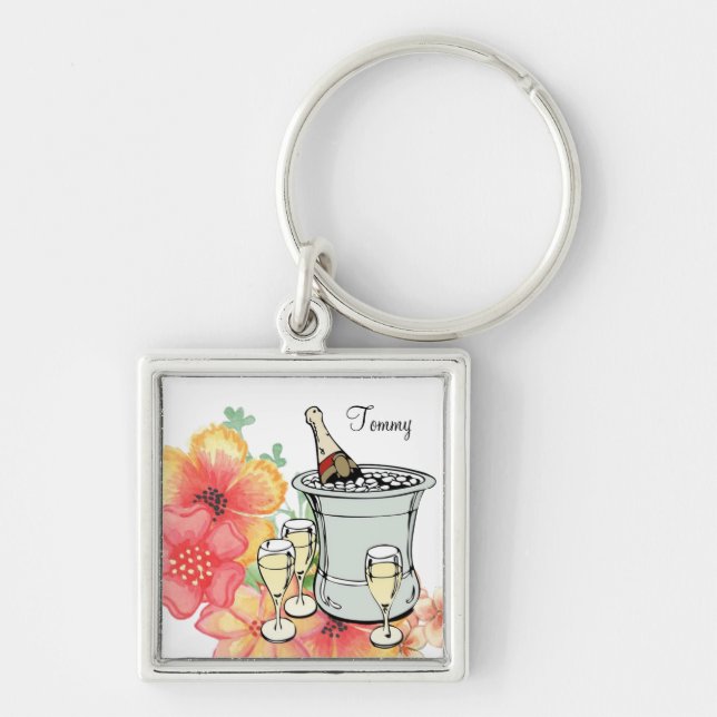 Chaveiro Champagne Floral Tie Key Chain! (Frente)