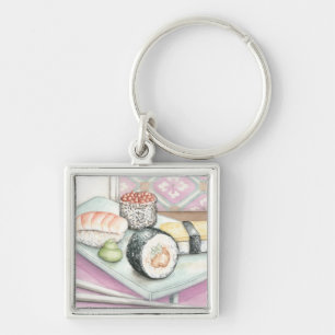 Chaveiro Chapa de Sushi com Chopsticks