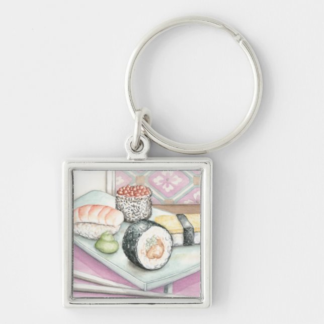 Chaveiro Chapa de Sushi com Chopsticks (Frente)