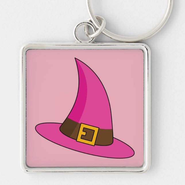 Chaveiro Chapéu de Bruxa Rosa (Frente)