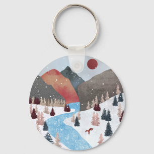 Chaveiro Chapéu de Caminhoneiro de Raposa de Caça Inverna