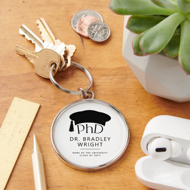 Chaveiro Chapéu de Doutorado Personalizado PhD Formatura (Mesa)