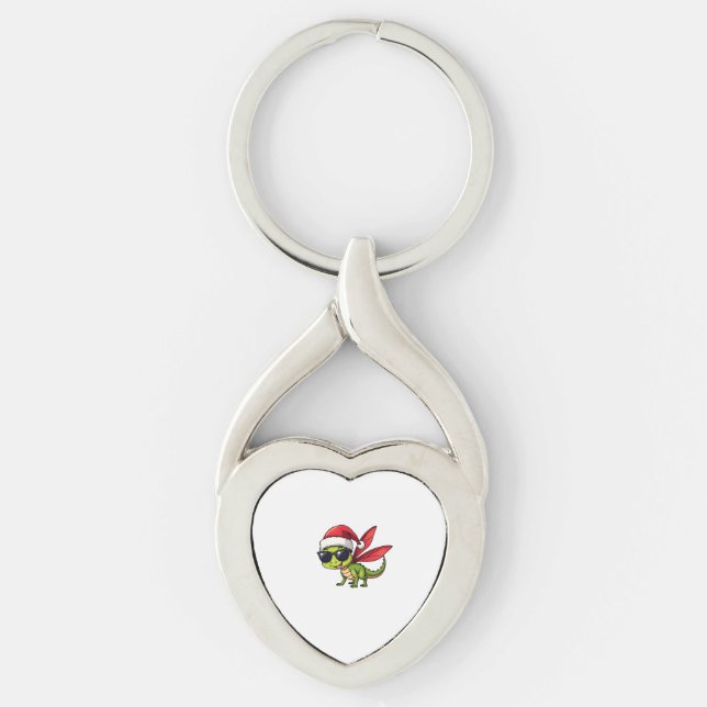 Chaveiro Chapéu de Papai Noel de Libélula de Natal Criança  (Frente)