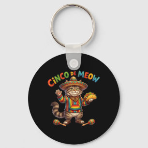 Chaveiro Chapéu Divertido Cinco De Meow Gatinho Fiesta Fofo