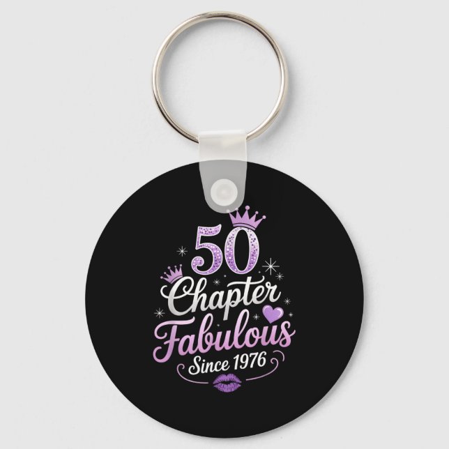 Chaveiro Chapter 50 Fabulous Since 1976 50th Birthday Queen (Frente)