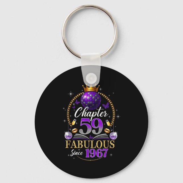 Chaveiro Chapter 59 Since 1967 Purple Disco Ball 59th Birth (Frente)