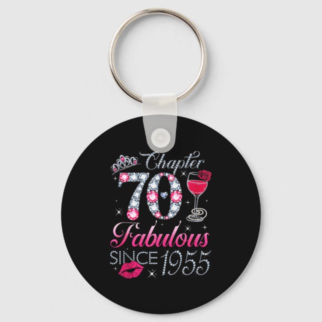Chaveiro Chapter 70 Fabulous Since 1955 70th Birthday Gift  (Frente)