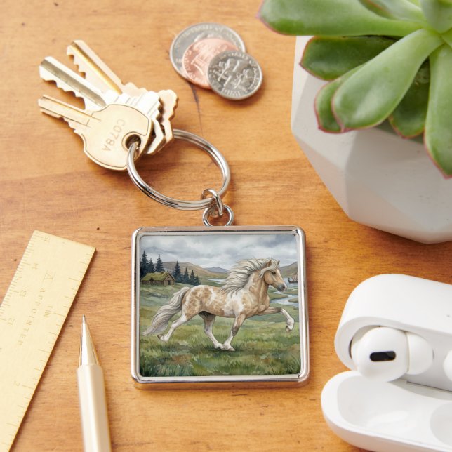 Chaveiro Charismatic Pinto Icelandic Mare watercolor (Mesa)
