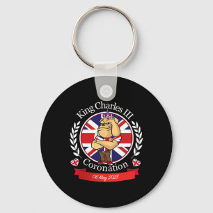 Chaveiro Charles Coronation English Bulldog Em Uma Coroa