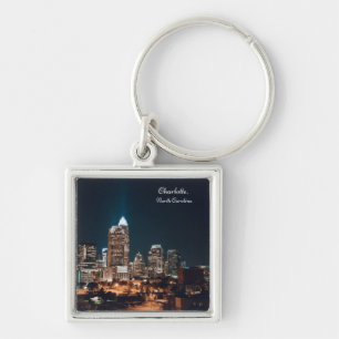 Chaveiro Charlotte North Carolina City Skyline Night