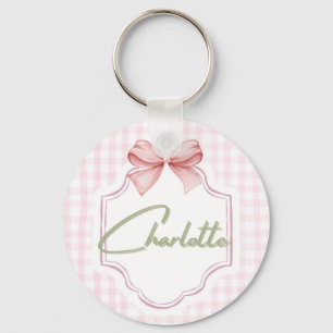 Chaveiro Charlotte Personalizada Arco Rosa & Gingham Impres