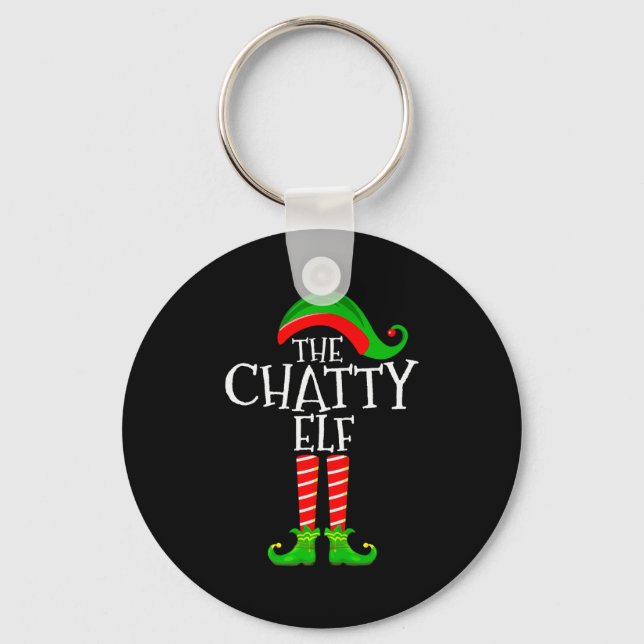 Chaveiro Chatty Elf Funny Matching Family Group Christmas P (Frente)