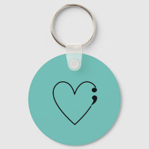 Chaveiro Chave Coração de Semicolon Suicida
