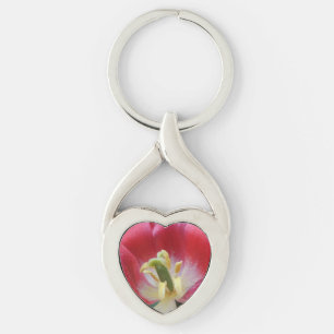 Chaveiro Chave de Coração da Flor da Tulip Sobreposta
