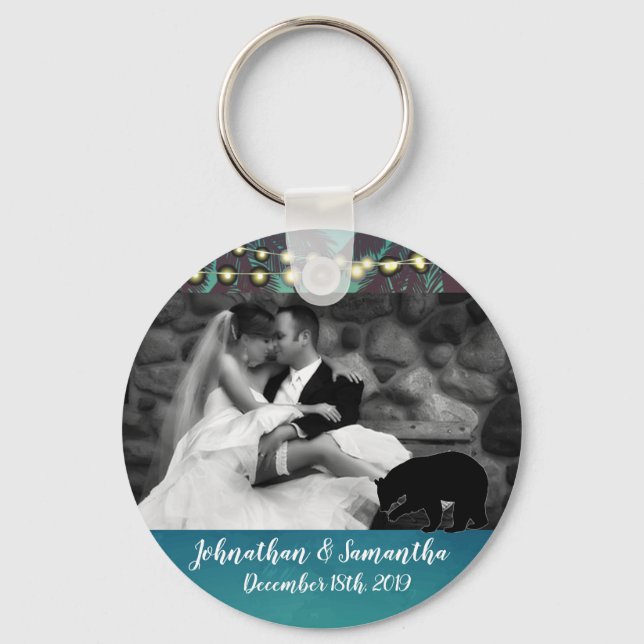 Chaveiro Chave de Foto Personalizada Cadeia de Praia Sunset (Frente)