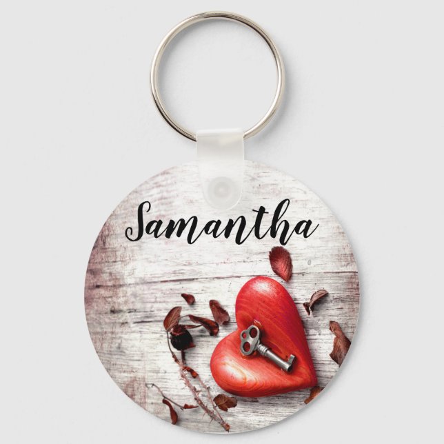 Chaveiro Chave de madeira do país da cadeia-chave personali (Frente)