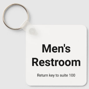 Chaveiro Chave de Retorno do Banheiro Masculino 2 Lados Bra