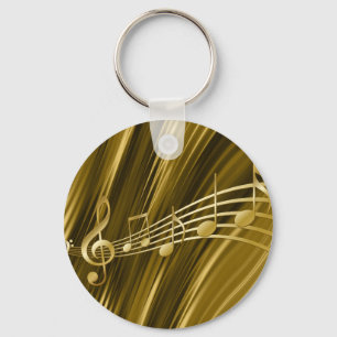 Chaveiro chave de violino de ouro