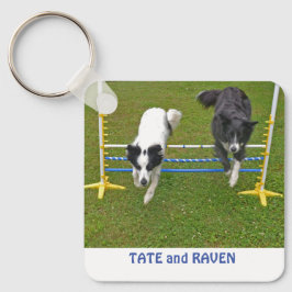 Chaveiro Chaveiro, 2,25" x Collies de 2,25" saltando