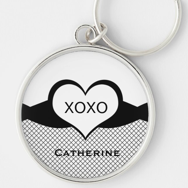 Chaveiro Chaveiro, preto e branco, com rede de peixes de co (Frente)